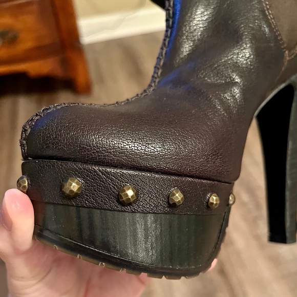 Baldan Brown Leather Ankle Boot Size 37 - Picture 7 of 10